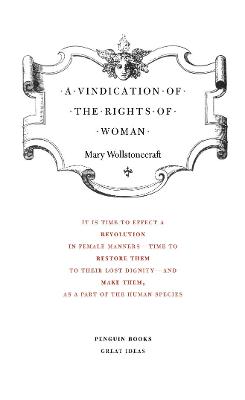 Cover: A Vindication of the Rights of Woman
