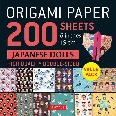 Image of Origami Paper 200 sheets Japanese Dolls 6